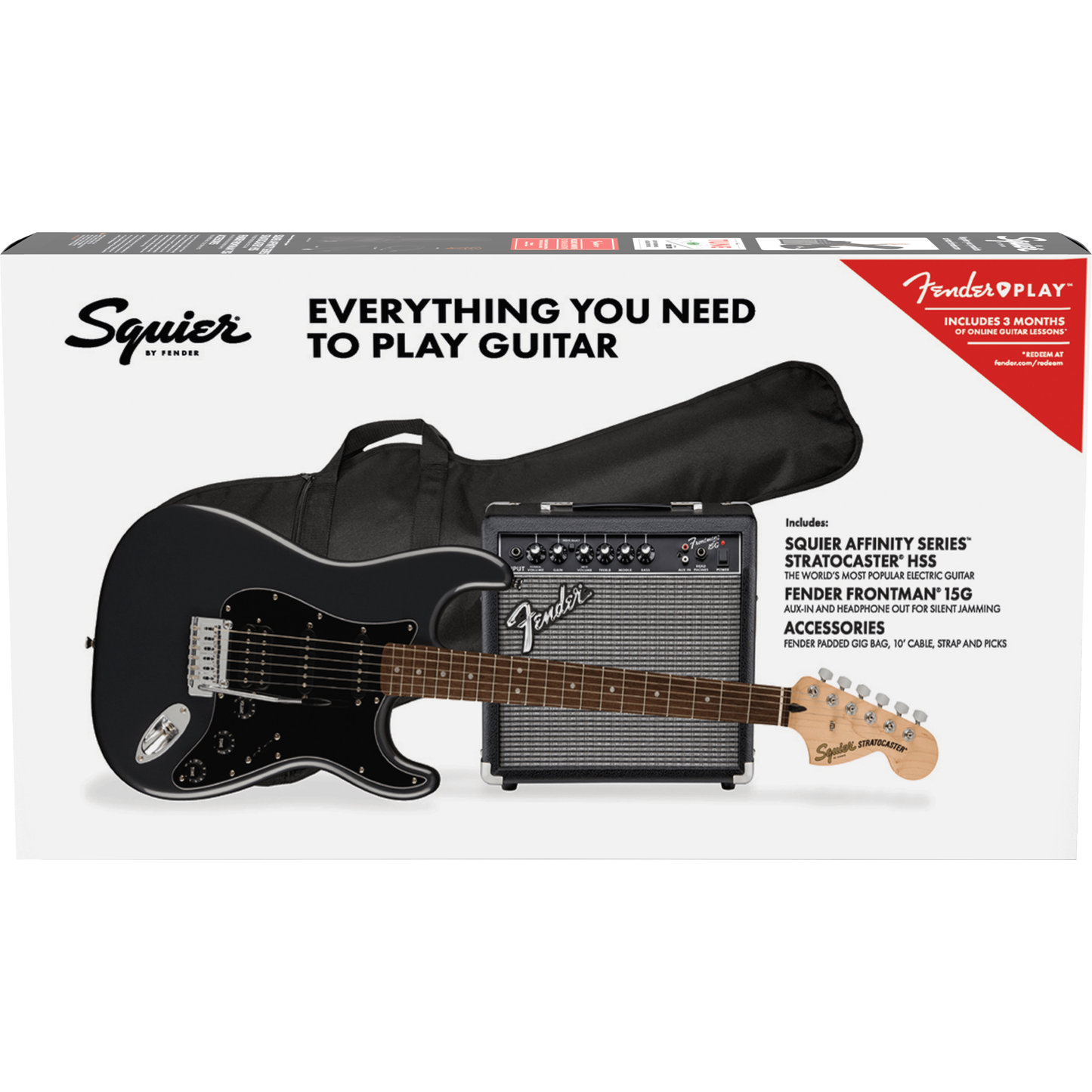 Squier Affinity Series Stratocaster HSS Pack - Charcoal Frost Metallic