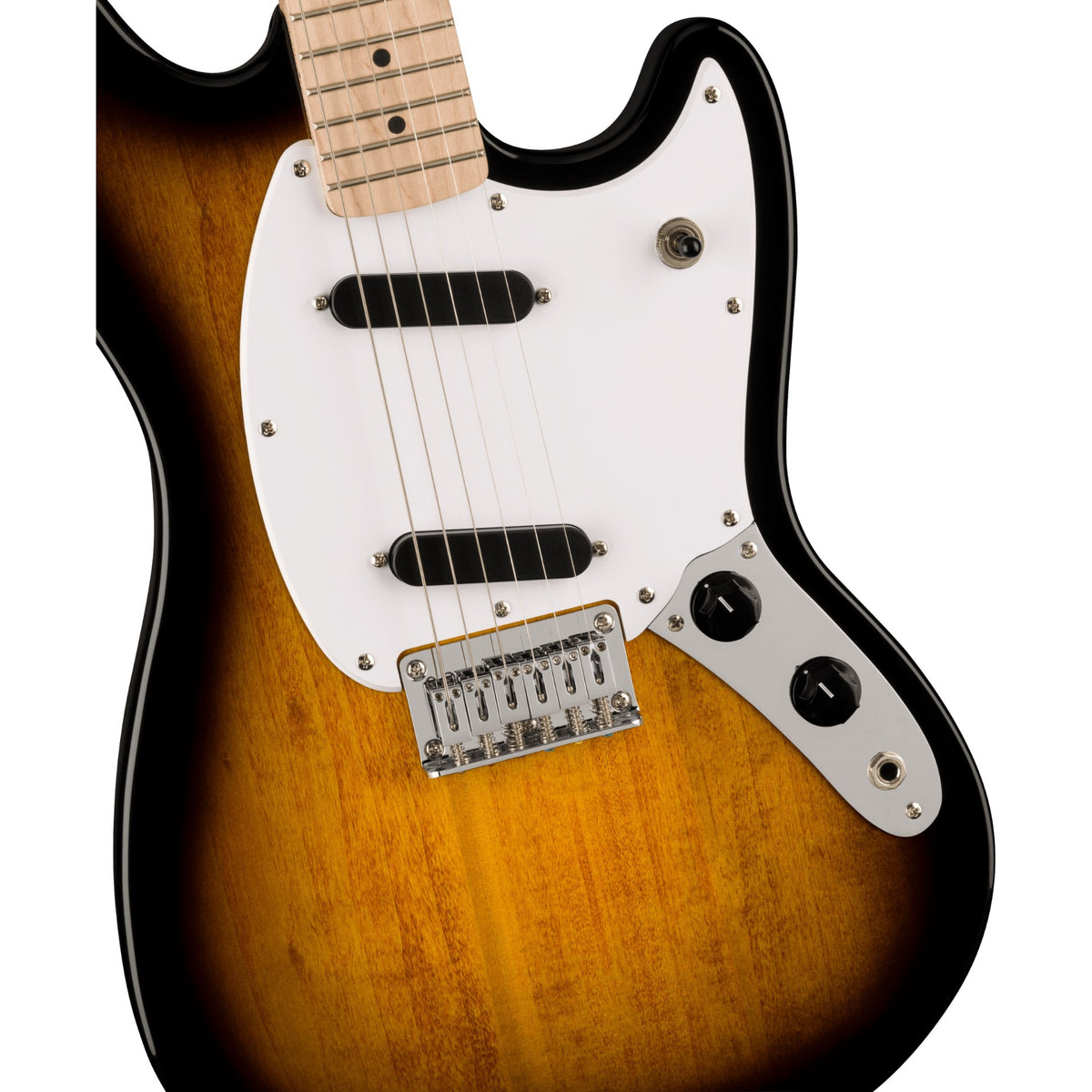 Squier Sonic Mustang, Maple Fingerboard, White Pickguard, 2-Color Sunburst