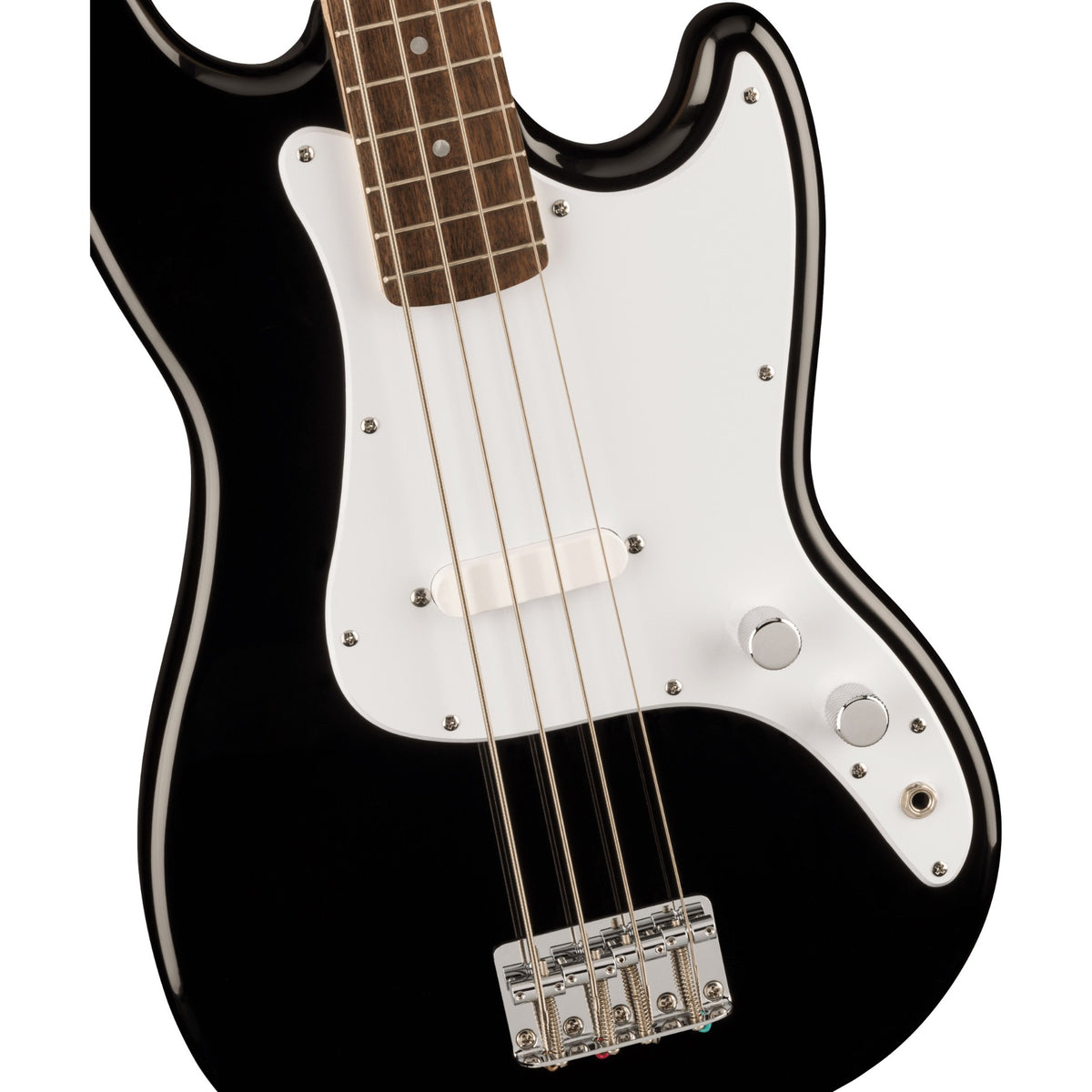 Squier Sonic Bronco Bass, Laurel Fingerboard, White Pickguard, Black