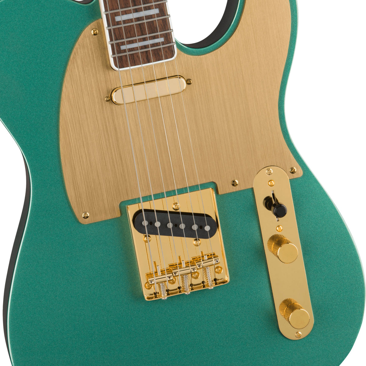 Squier 40th Anniversary Tele, Gold Edition, Sherwood Green Metallic