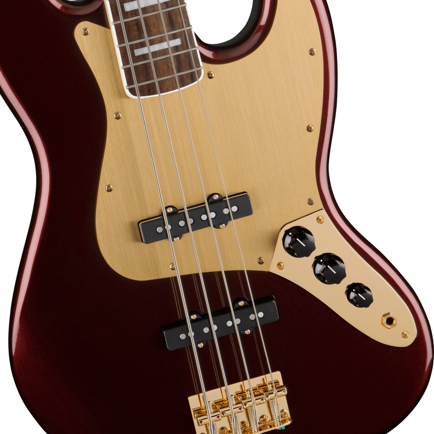 Squier 40th Anniversary Jazz Bass®, Gold Edition, Ruby Red Metallic