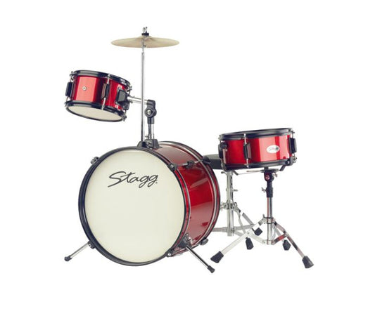 Stagg TIMJ312BL 3 piece Junior Drumset Red 12" Includes Throne an
