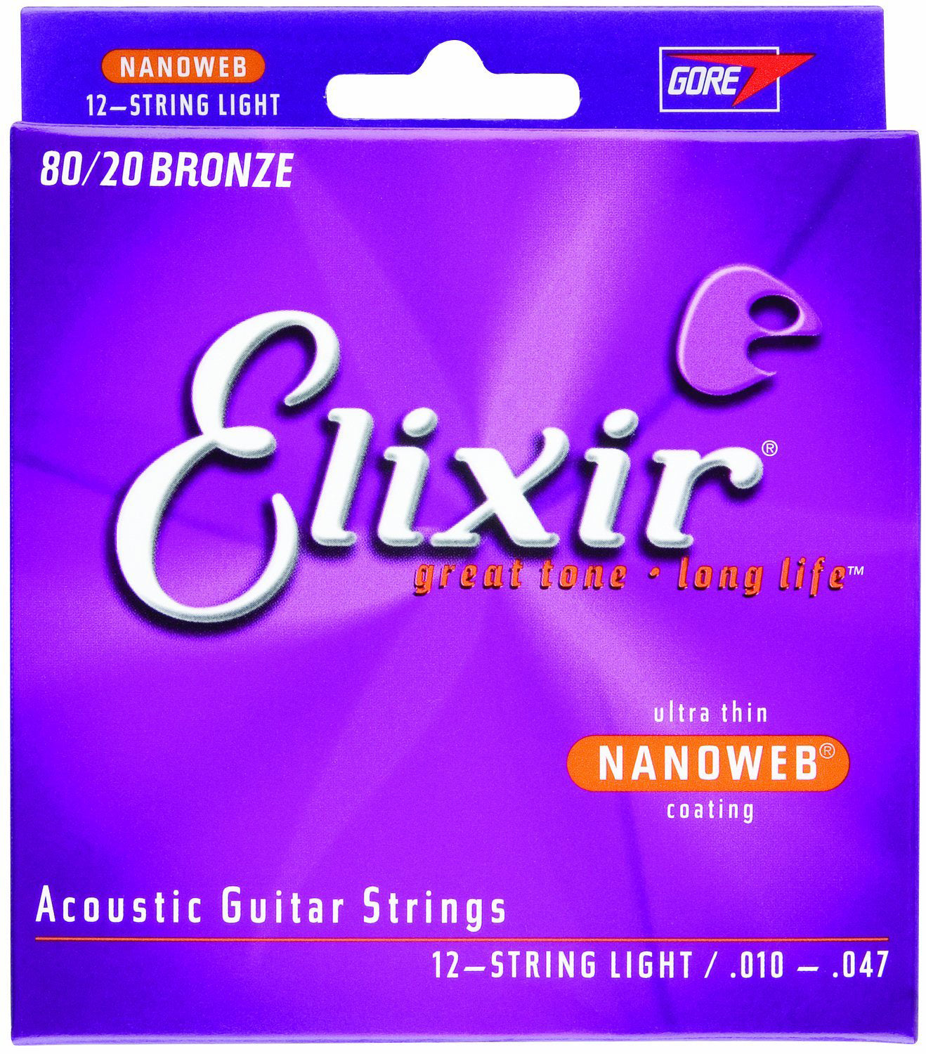 Elixir 11152 Nanoweb 80/20 Bronze 12-String Light Acoustic Guitar Strings