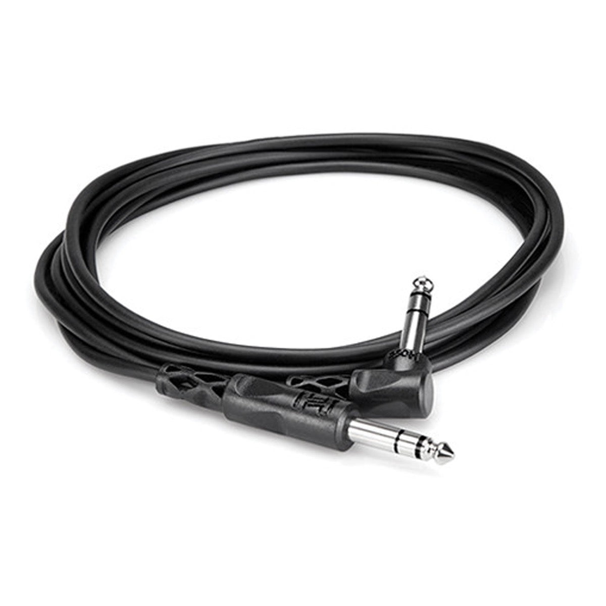 Hosa CSS-103R Balanced Interconnect, 1/4 in TRS to Right-angle 1/4 in TRS, 3 ft