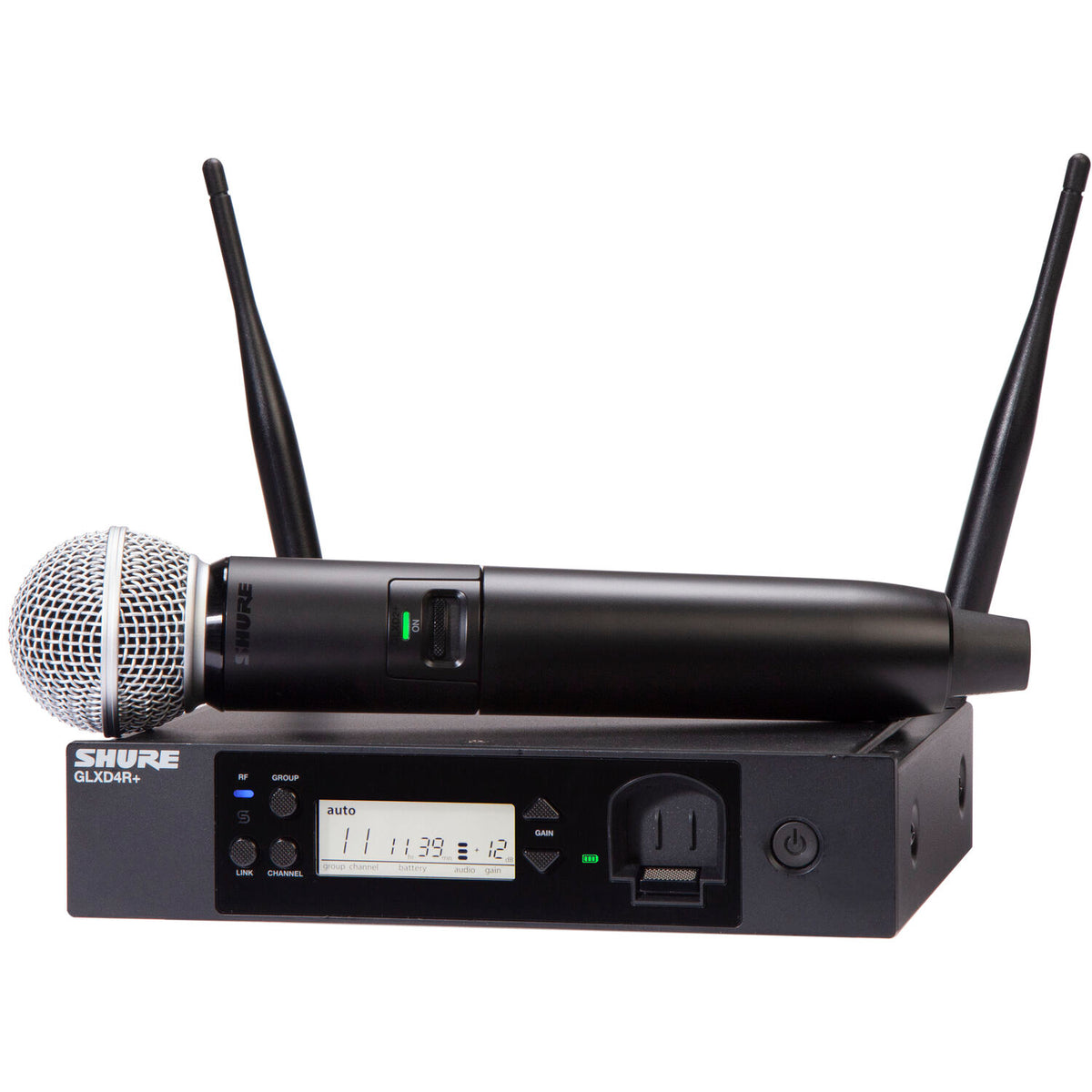 Shure GLXD24R+ Dual-Band Wireless Vocal Rack System with SM58 Mic -Z3
