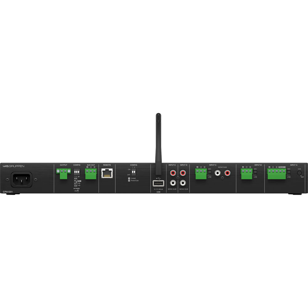 Lab Gruppen CPA1201 5-Input Commercial Mixer Amplifier with Bluetooth and USB Media Player