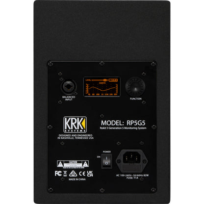 KRK ROKIT 5 G5 5" 2-Way Active Studio Monitor - Single, Black
