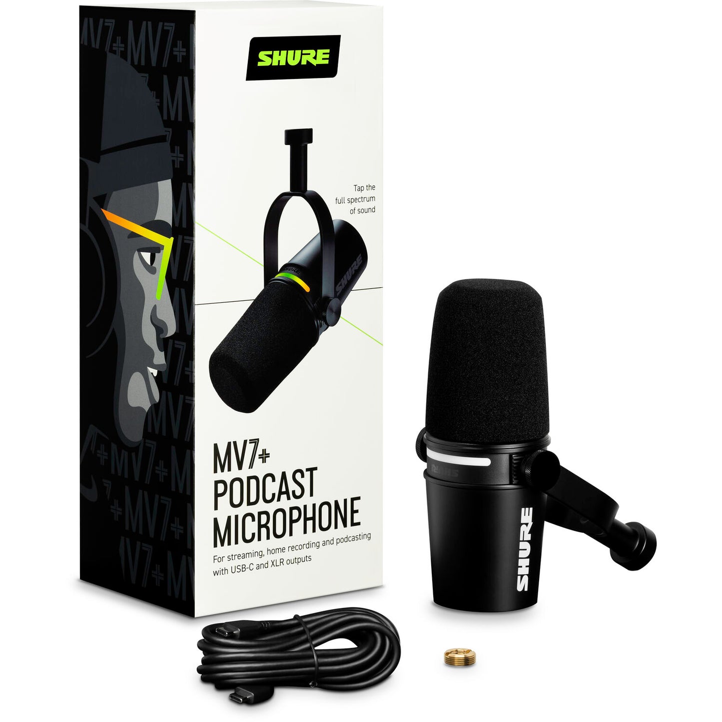Shure MV7+ Podcast XLR/USB Microphone - Black