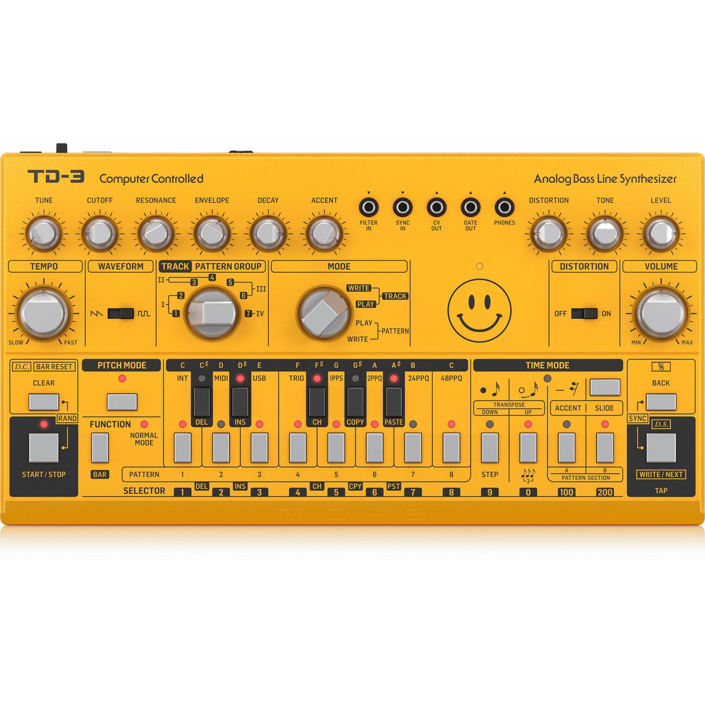 Behringer TD-3-Yellow Analog Bass Line Synthesizer - Yellow