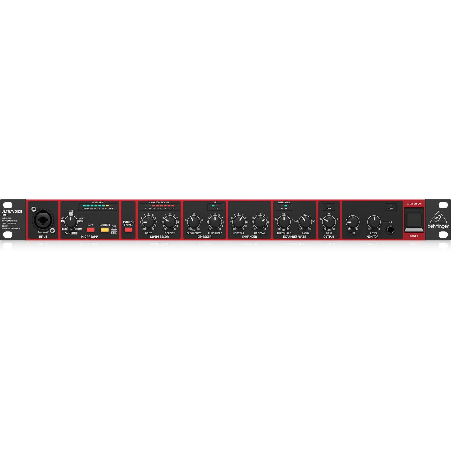 Behringer ULTRAVOICE UV1 Channel Strip with Mic Pre, Voice Processing, and USB Audio Interface