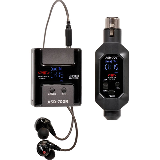 Galaxy Audio ASD-700 Wireless Digital UHF IEM System - B5: 550 to 569 MHz