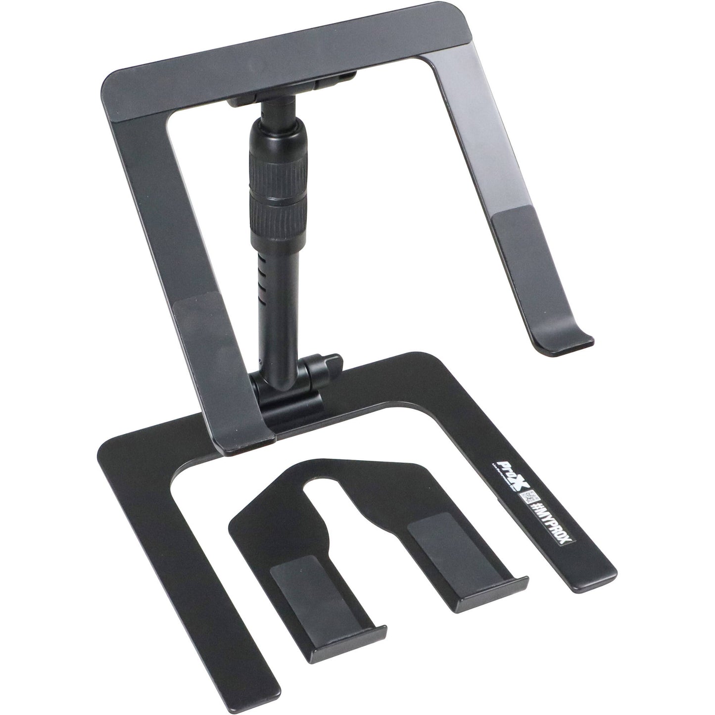 ProX Ibis Foldable DJ Laptop Stand with Adjustable Height Accessory Tray - Black