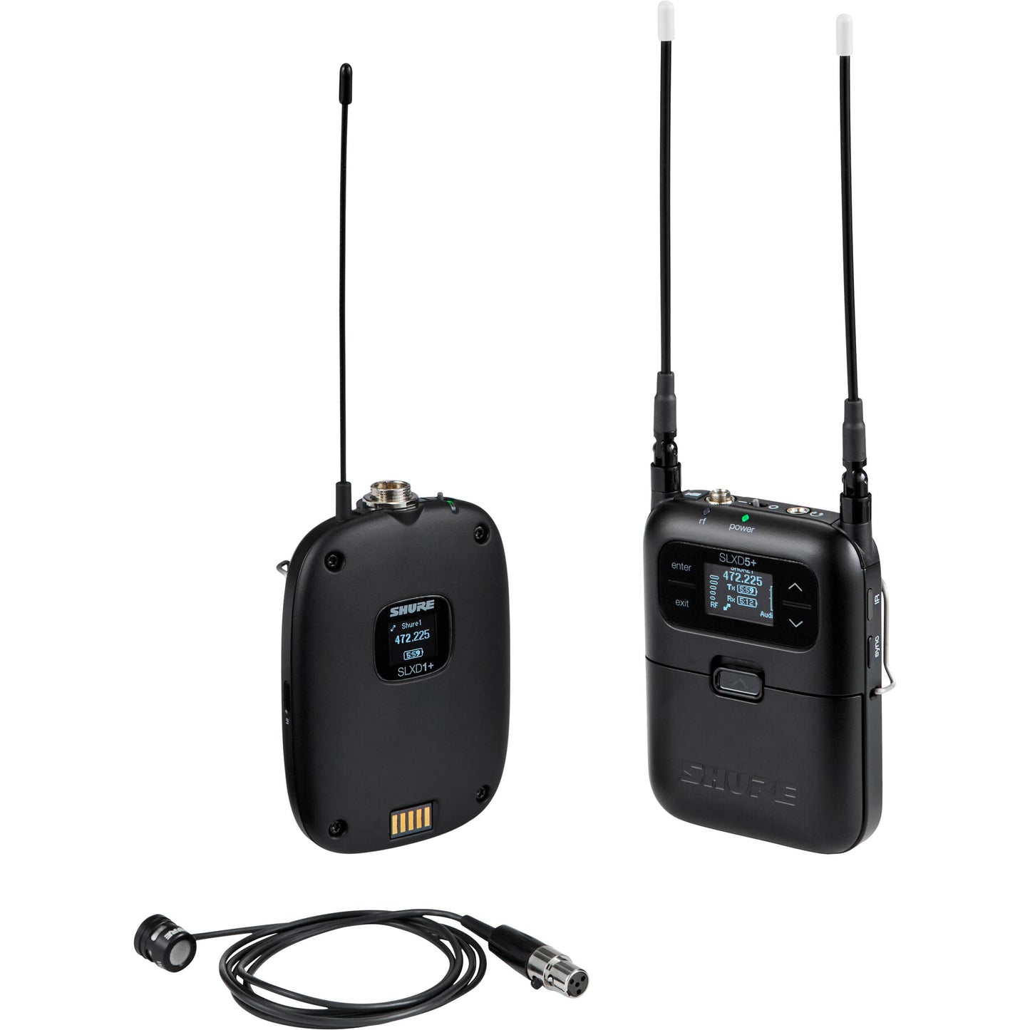Shure SLXD15+/85M Digital Camera-Mount Wireless Low-Profile Cardioid Lavalier Mic System - G57: 470 to 608 MHz