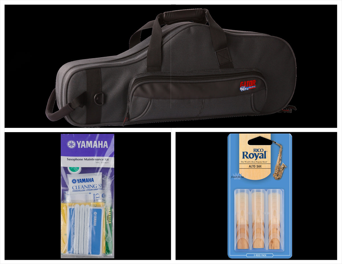 Alto Music Back To School Alto Sax Bundle with Black Gator Case and 3.0 Reeds