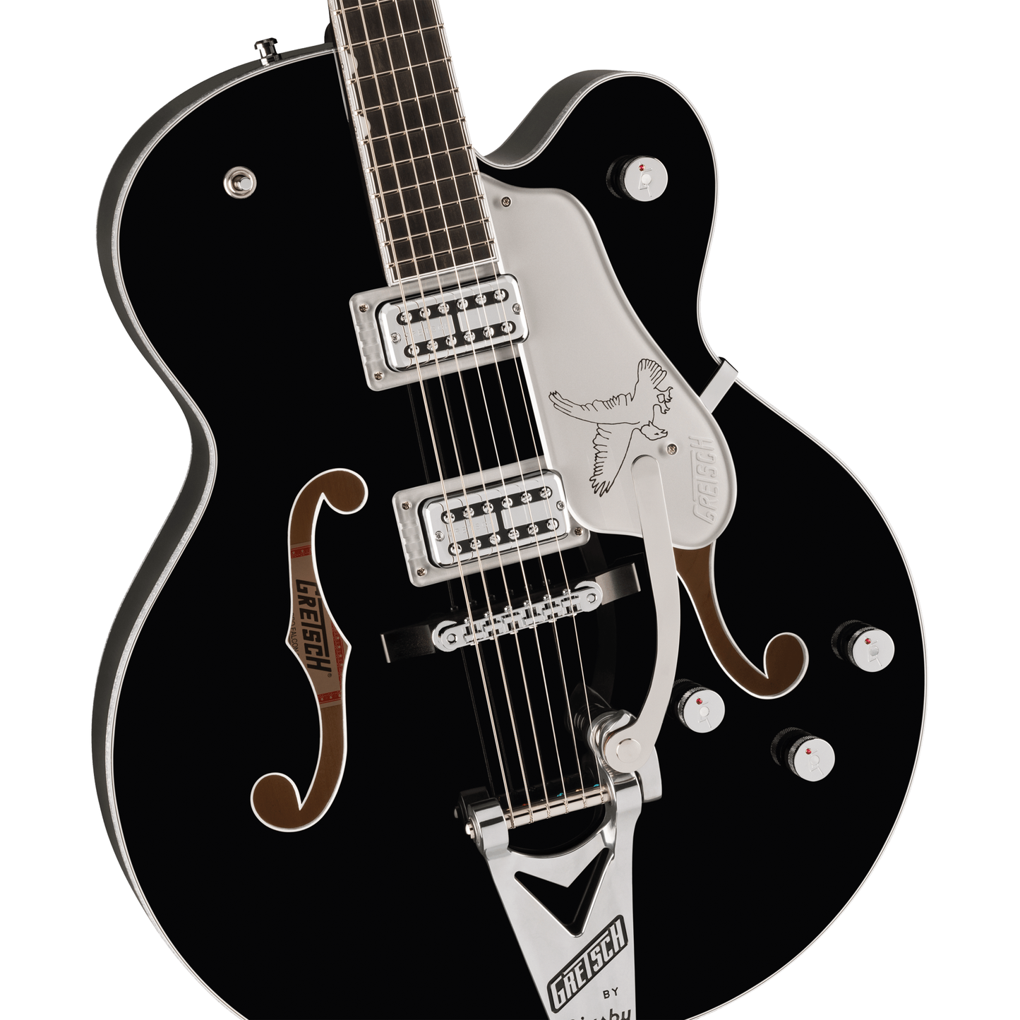 Gretsch Falcon Hollow Body Electric Guitar with String-Thru Bigsby - Black
