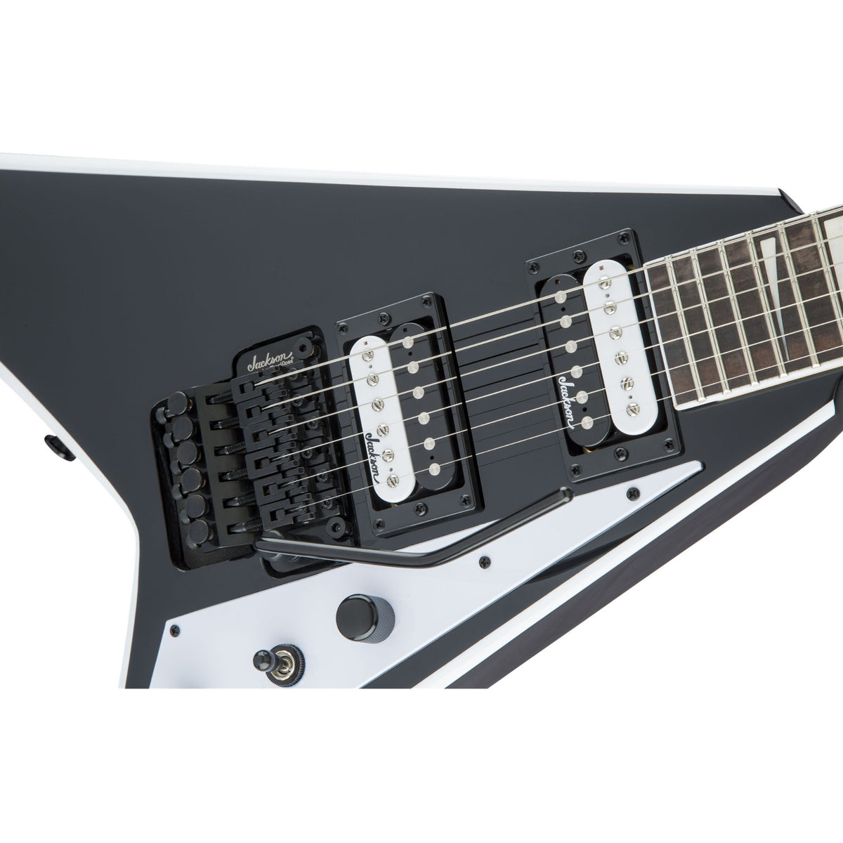 Jackson JS Series Rhoads JS32 Electric Guitar, Black with White Bevels