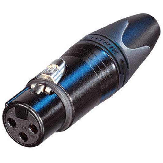 Neutrik NC3FXX-B Black Gold XLR 3 Pole Female Cable Connector