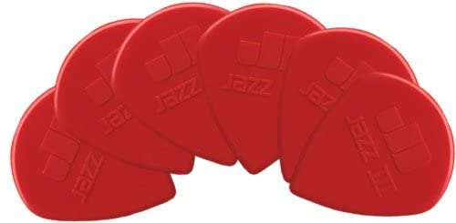 Dunlop 47PXLN Nylon Jazz III XL Guitar Picks Red 6-Pack