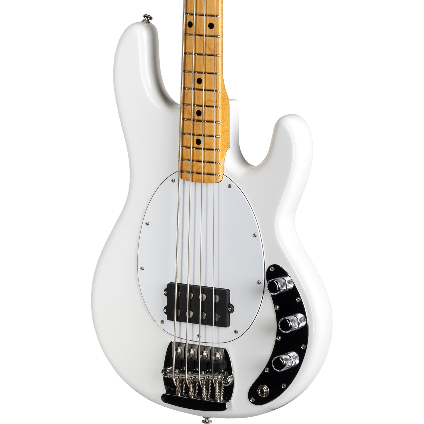 Ernie Ball Music Man Retro 70’s Stingray Electric Bass Guitar - White