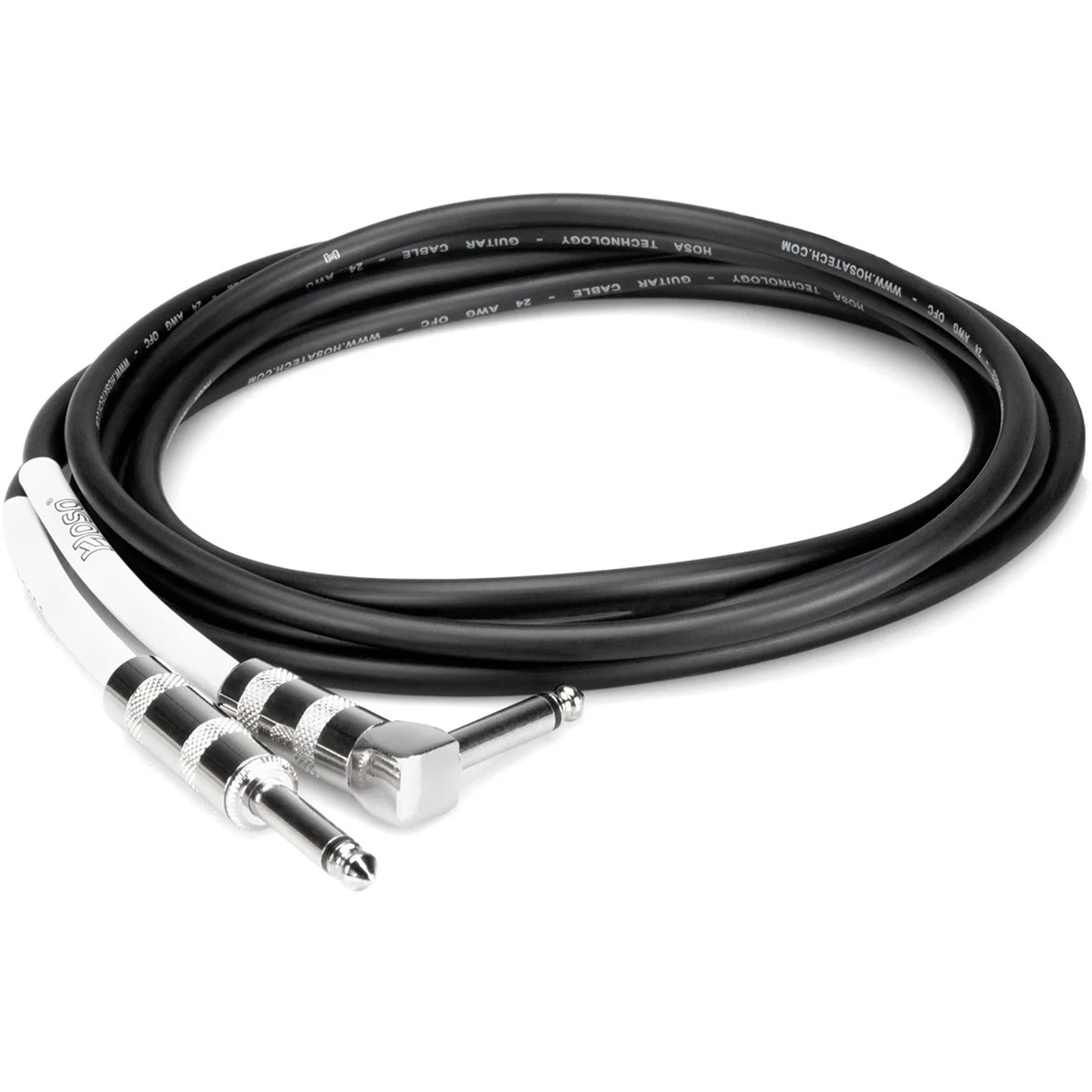 Hosa 20' 1/4" TS Instrument Cable with One Right-Angle Connection