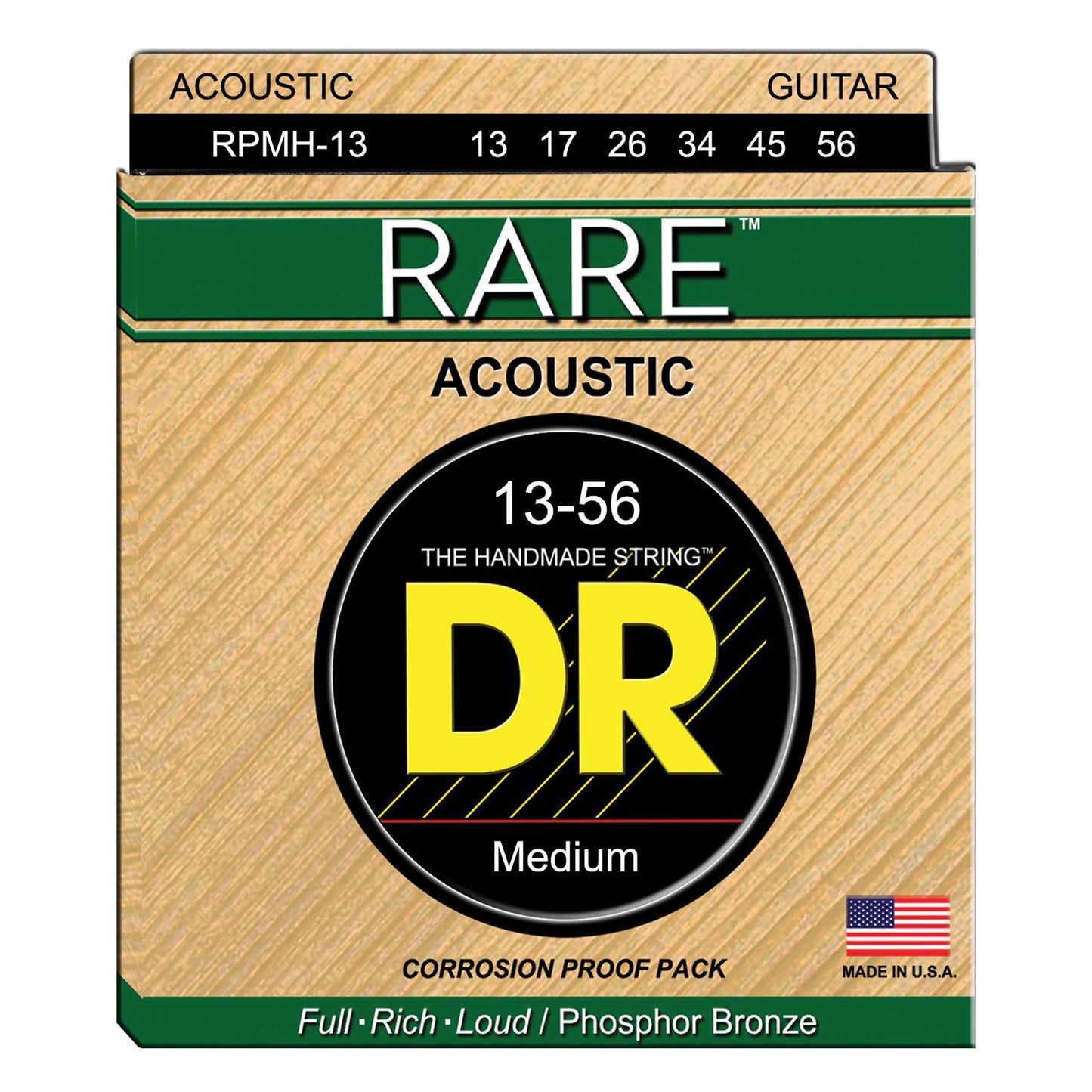 DR Strings Rare - Phosphor Bronze AcousticHex Core 13-56