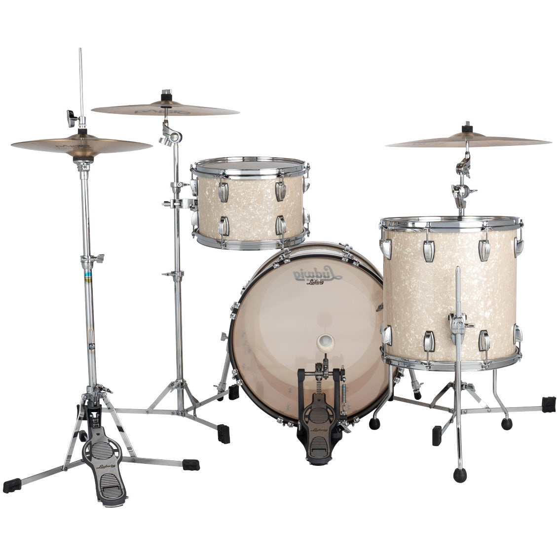 Ludwig Classic Maple Downbeat 3-Piece Shell Kit - Vintage White Marine