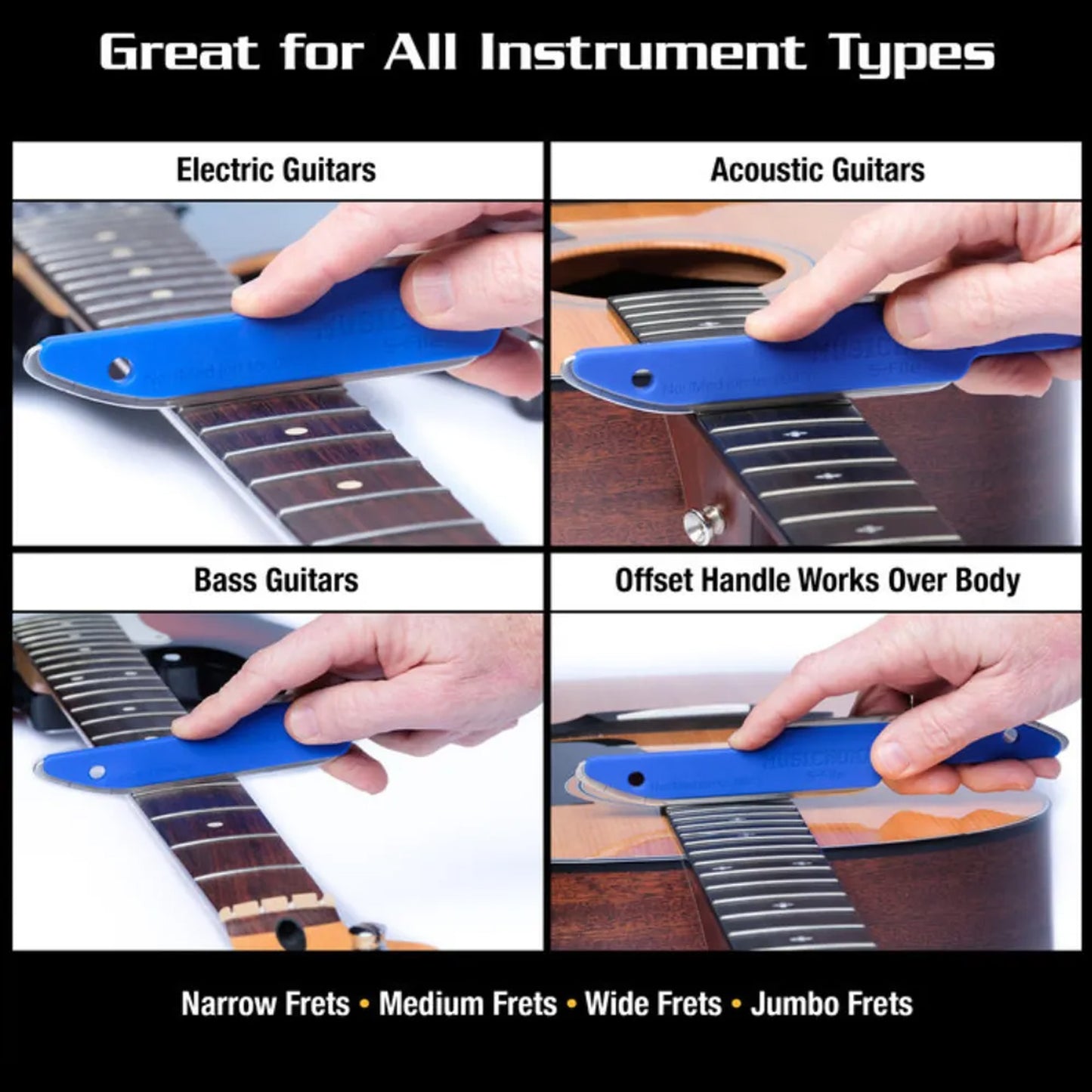 Music Nomad Diamond Coated Safe Zone Fret Crowning File (S-File)