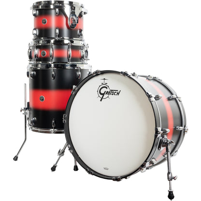Gretsch Brooklyn Series GB-RC424 4-Piece Shell Kit - Satin Red to Black Duco