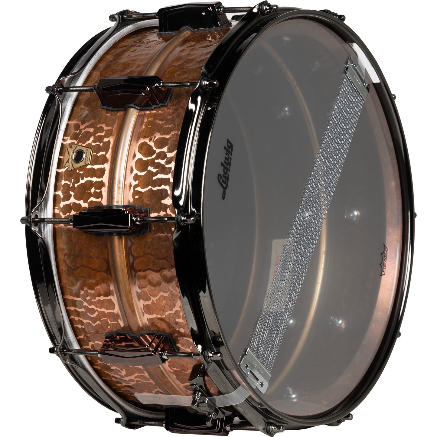 Ludwig Copperphonic 6.5x14 Snare Drum - Hammered Raw Polished Copper