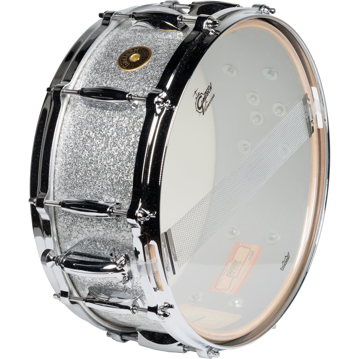 Gretsch USA Custom Ridgeland Series 5.5x14 Snare Drum - Silver Sparkle