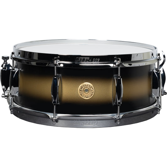 Gretsch Broadkaster 5.5x14 Snare Drum - Satin Gold to Black Duco