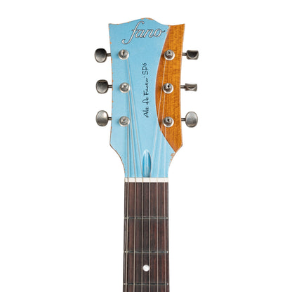 Fano SP6 Alt De Facto Aged Single Cut Electric Guitar, Ice Blue Metallic