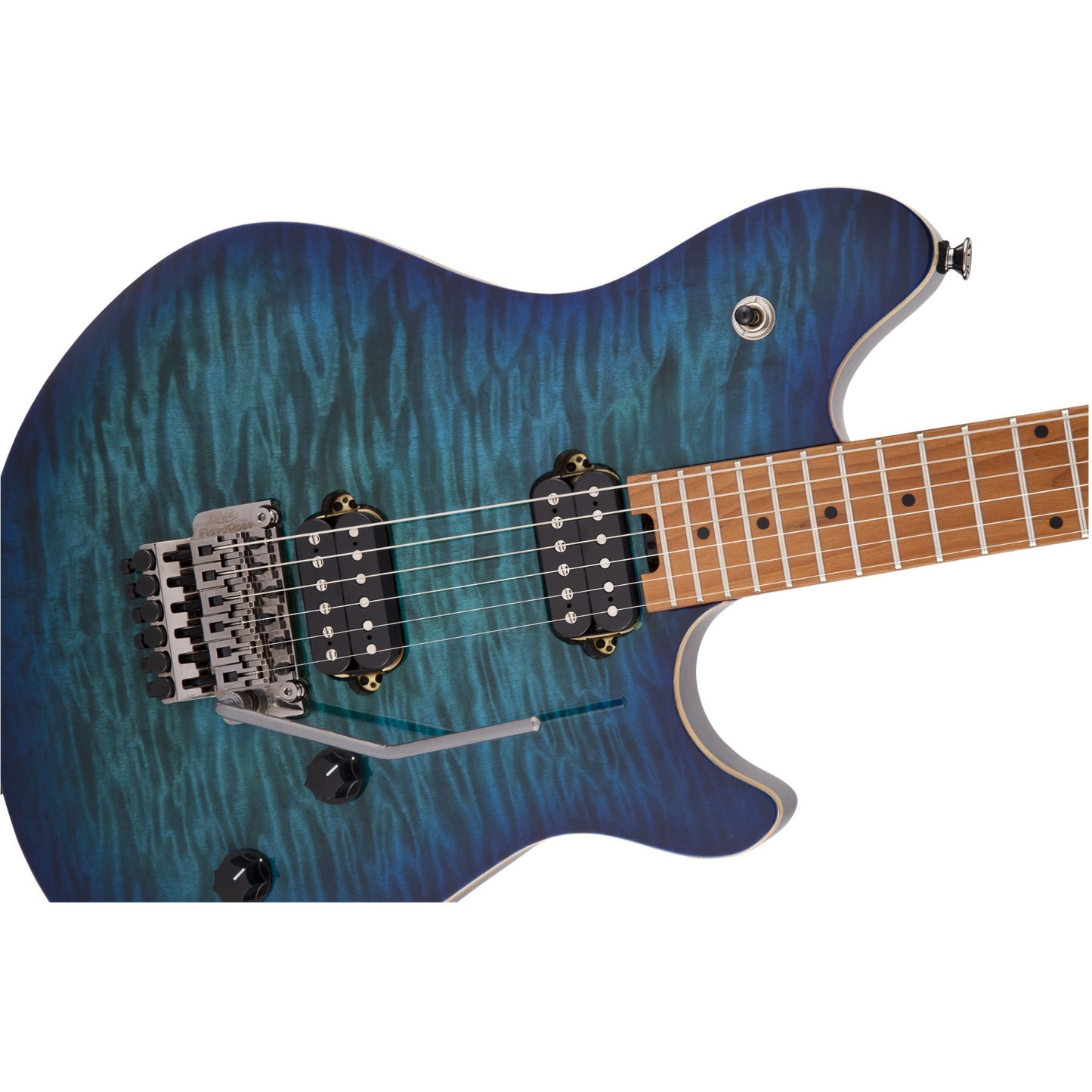 EVH Wolfgang Standard QM Electric Guitar Baked Maple Fingerboard, Chlorine Burst