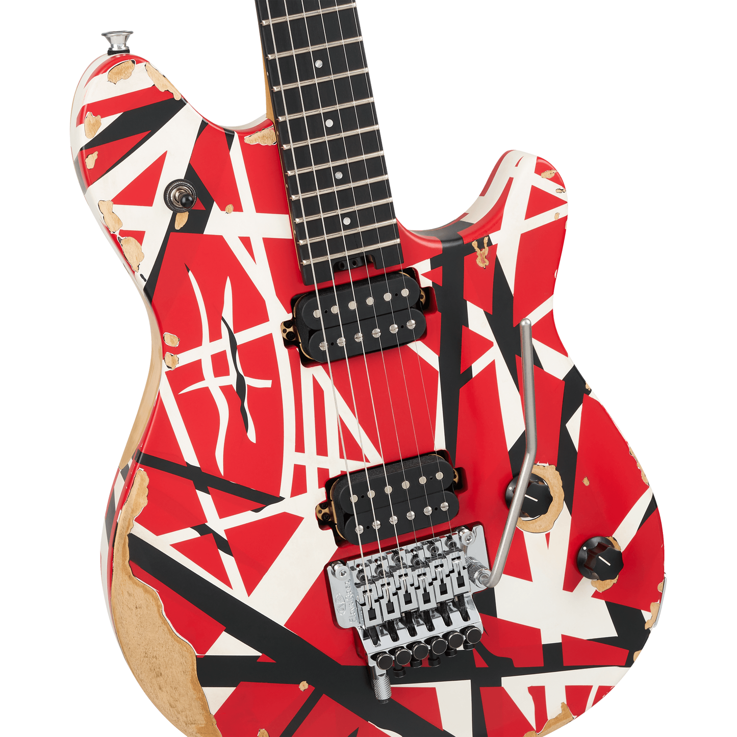 EVH Limited Edition Wolfgang Special Striped Series Electric Guitar - Red, Black, and White, Aged