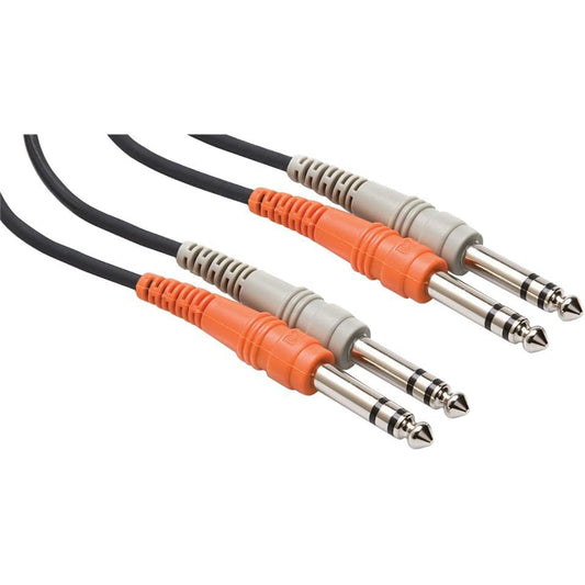 Hosa CSS-201 Dual 1/4" TRS to Dual 1/4" TRS Stereo Interconnect Cable, 1 Meter