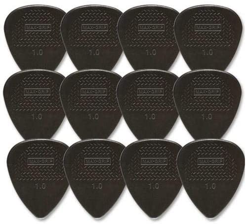 Dunlop 449P1.0 Max-Grip Nylon Standard, Black, 1.0mm, 12/Player's Pack