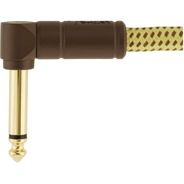 Fender Deluxe Series Instrument Cable, Straight/Angle, 15', Tweed