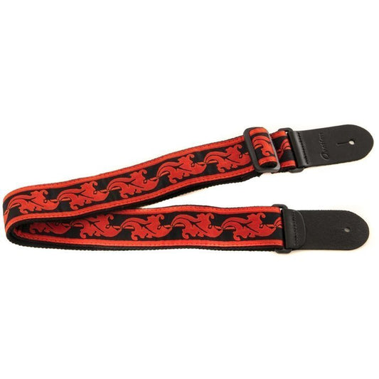 Ovation Guitar Nylon Strap Signature - Leaf Ruby Red