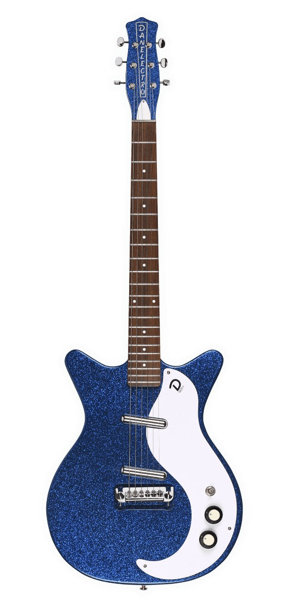 Danelectro D59M Plus Metalflake 60th Anniversary Electric Guitar in Deep Blue