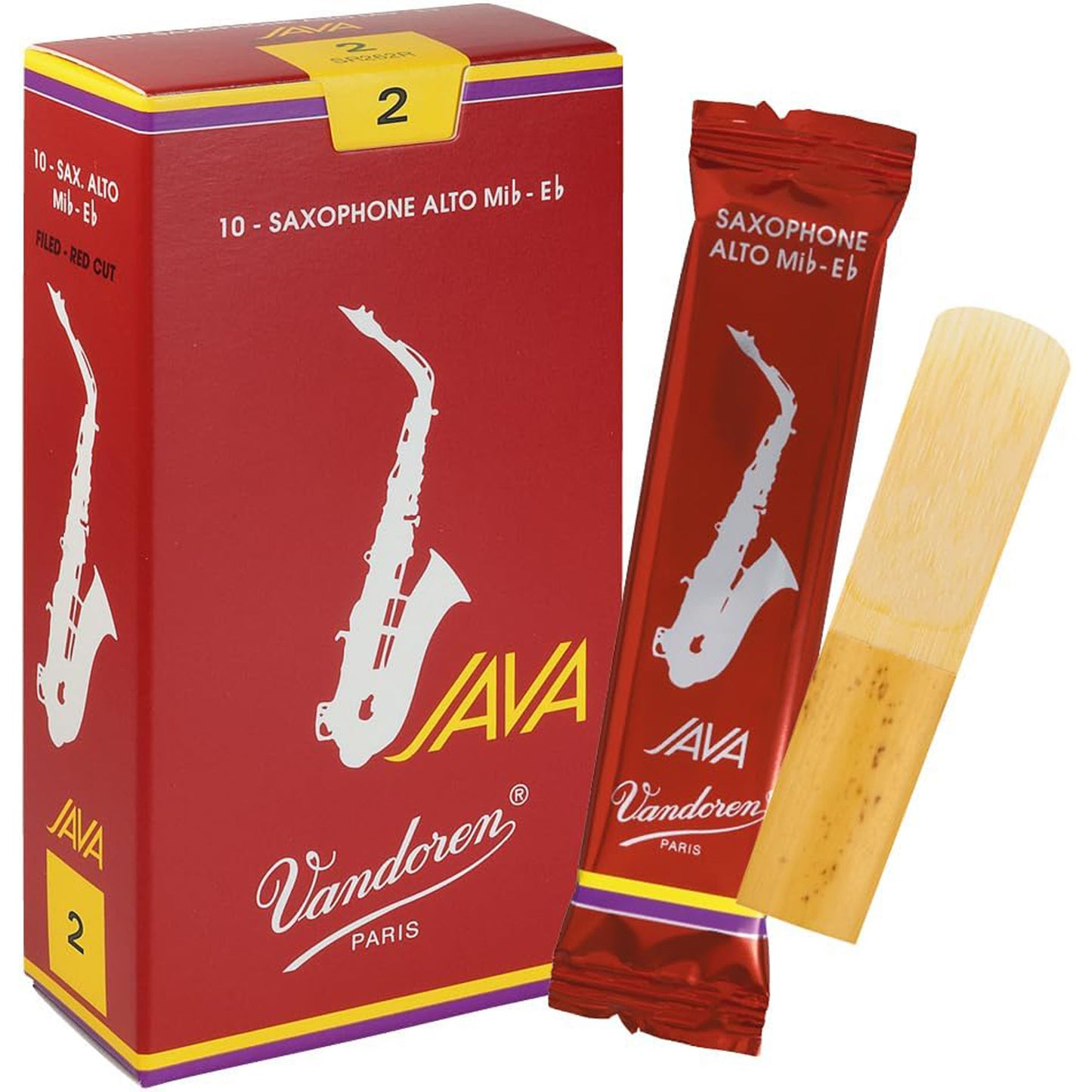 Vandoren Java Red Eb Alto Sax Reeds 2.0 Strength