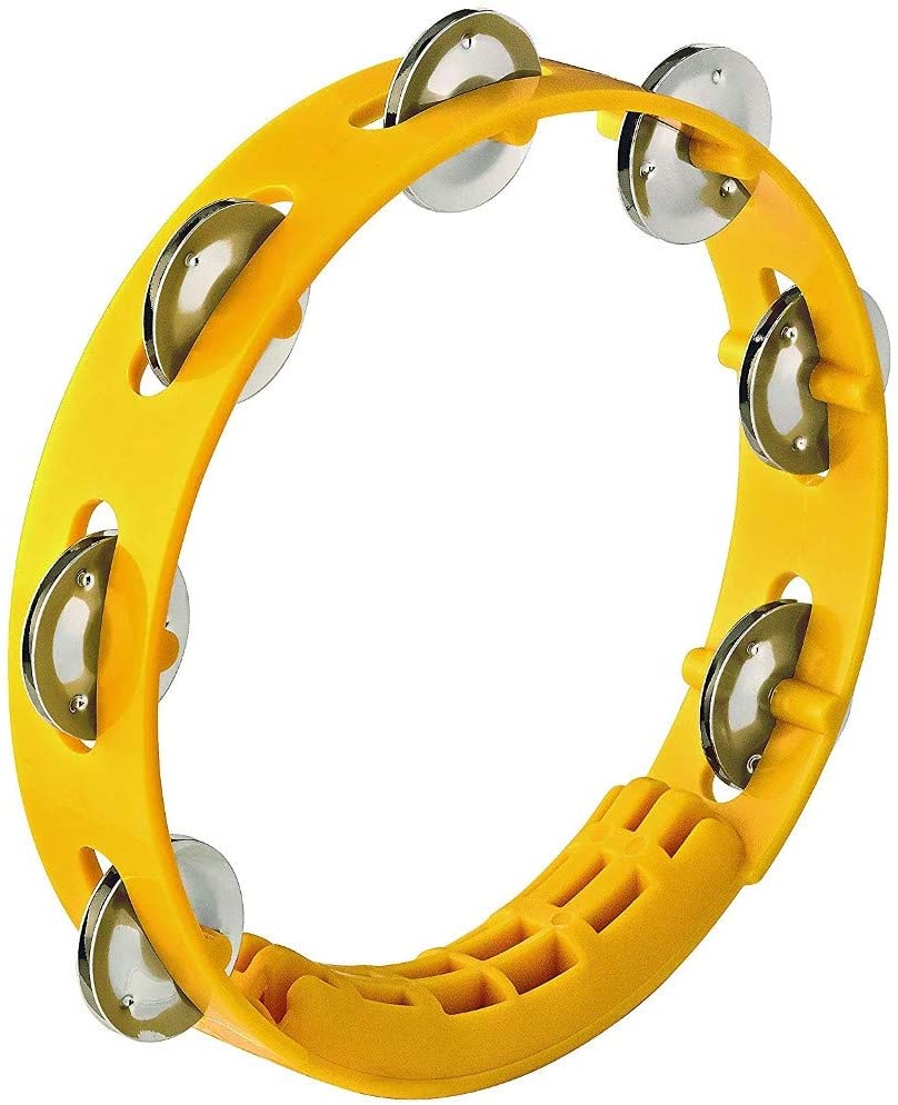Meinl Percussion NINO49Y Compact 8" ABS Plastic Handheld Tambourine, Yellow