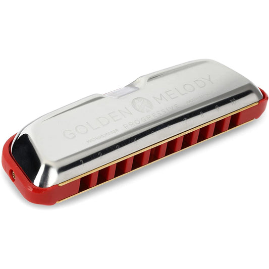 Hohner M544BX-D Progressive Golden Melody Harmonica in the KEY OF D