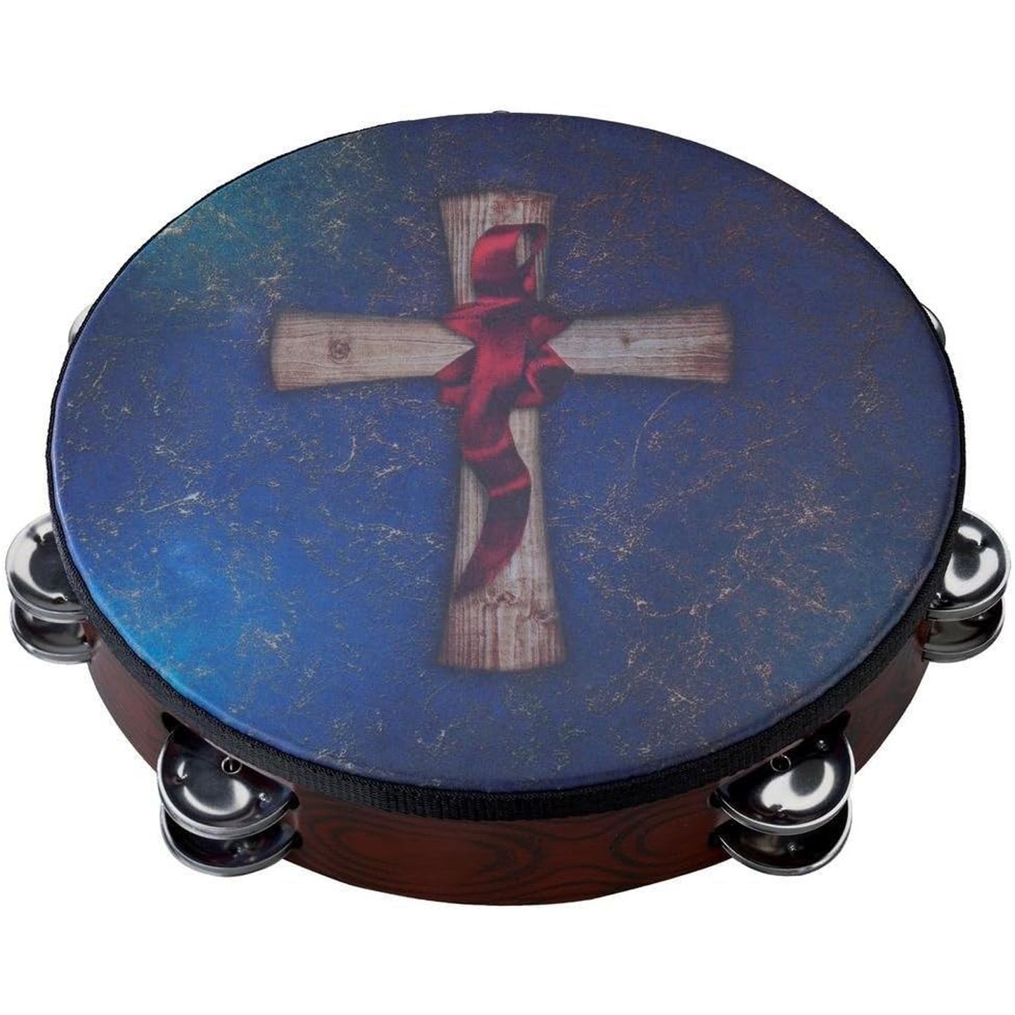Remo Valencia Gospel Church Tambourine - Crosswind Blue