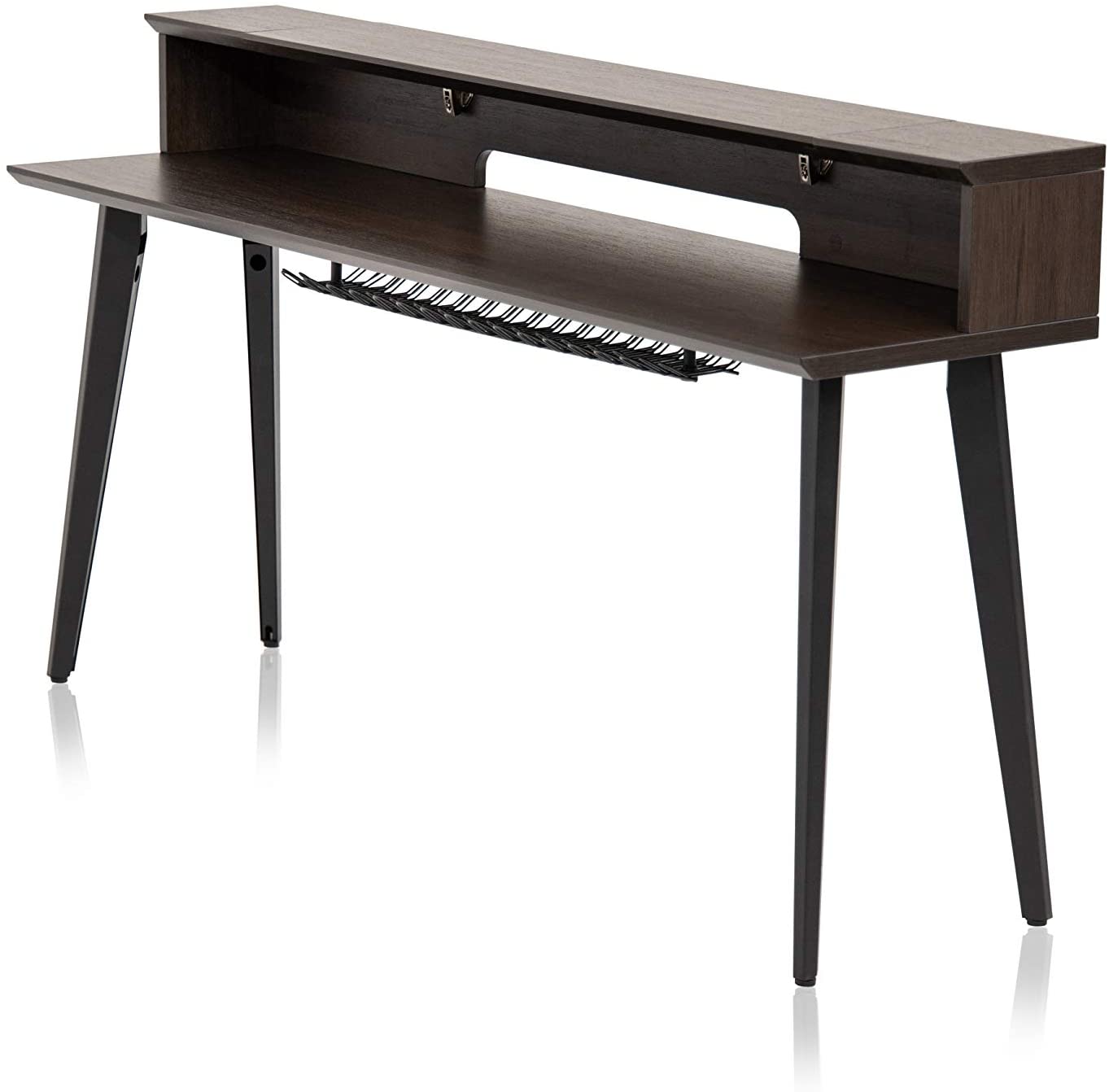 Gator GFW-ELITEKEYTBL88-BRN 88-Note Keyboard Table in Dark Walnut Finish