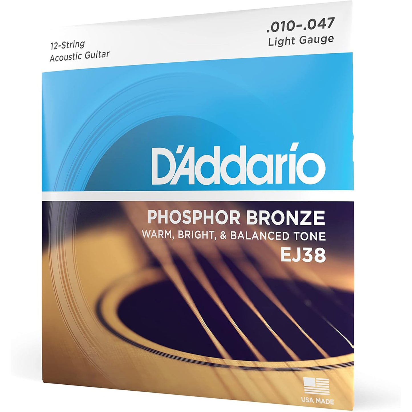 D'Addario EJ38 12-String Phosphor Bronze Light Acoustic Guitar St