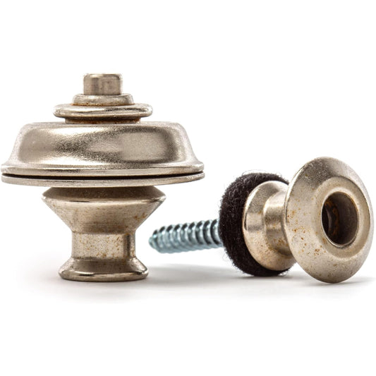 Dunlop SLS1035VN Vintage Nickel Dual Design Guitar Strap Locks - Silver