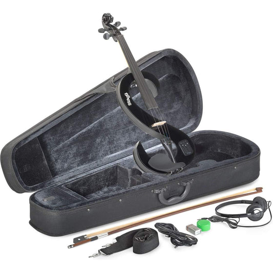 Stagg EVN 4/4 BK Silent Violin Set with Case - Black