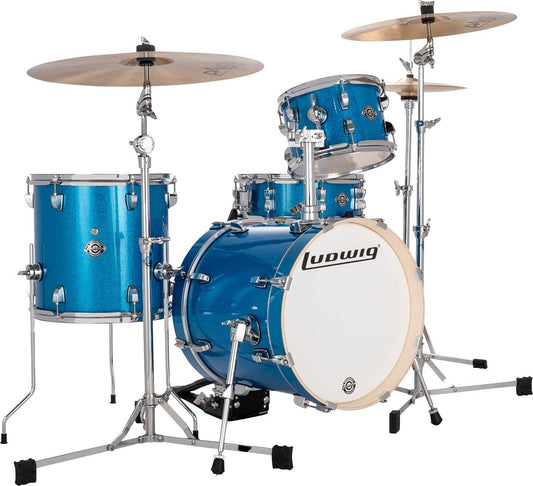 Ludwig Breakbeats By Questlove 4-piece Shell Pack with Snare Drum - Blue Sparkle