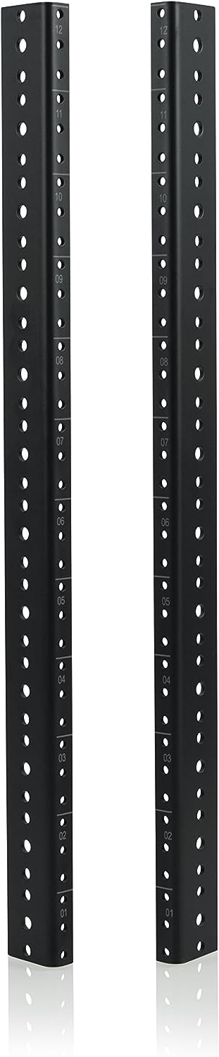 Gator Rackworks Heavy Duty Steel Rack Rail Set - 12U Rack Size, Black
