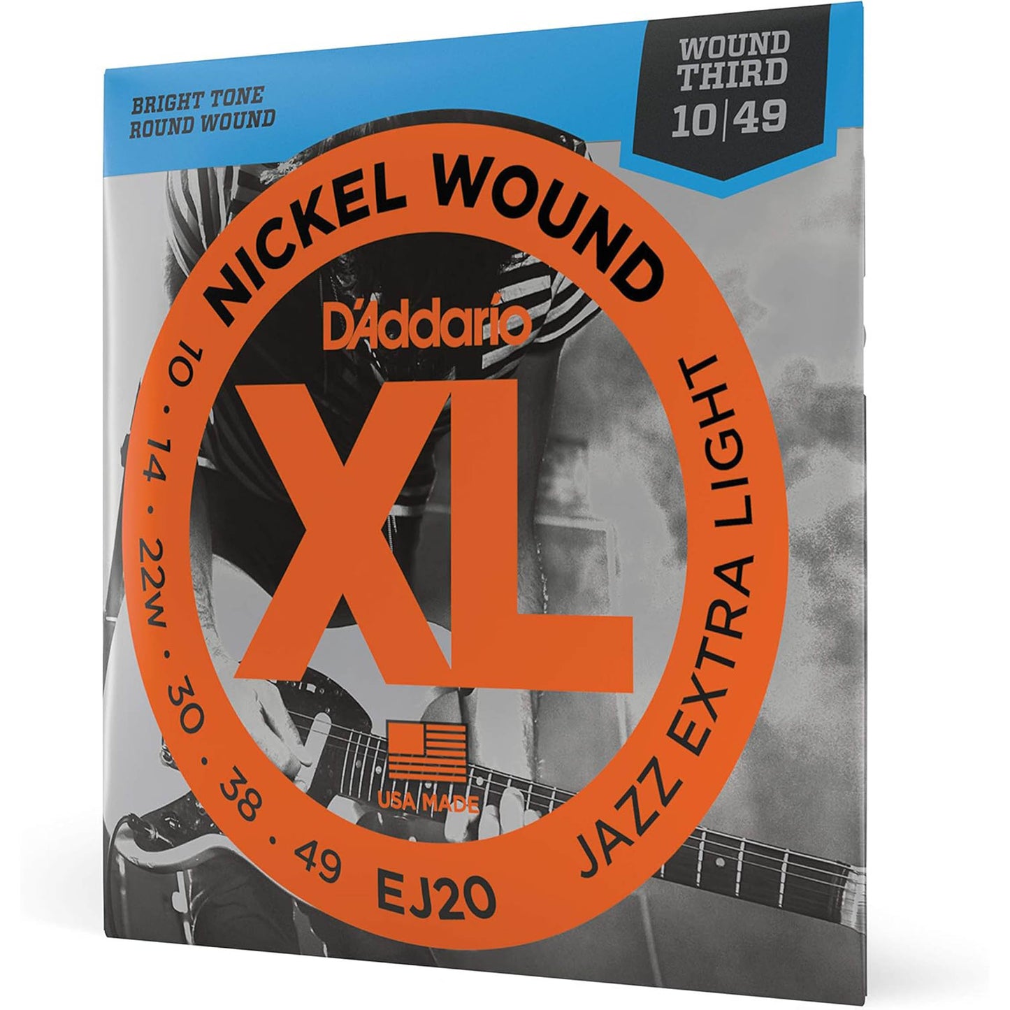 D'Addario EJ20 Nickel Wound Jazz Extra Light Electric Guitar Stri